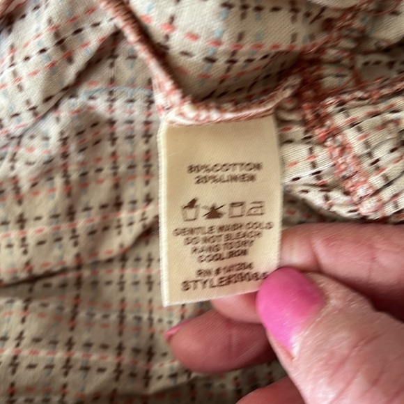 NWT Hem & Thread Women’s Cream And Brown Halter Top, Size Large! - Picture 8 of 9